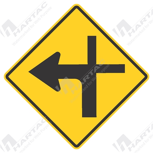 1200*1200 Traff Alum Ref CL1 Modified Cross Road Left Black on Yellow POA