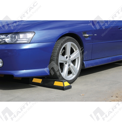 Black Wheel Stop 1.65m Long With Yellow Reflective Tape Includes Fasteners