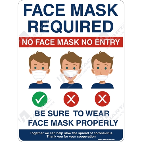 ZCOVID19005 Coronavirus (COVID19) Health Warning "Face Mask
