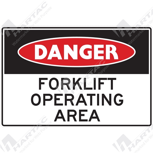 Danger Sign Building Site Forklift Operating Area