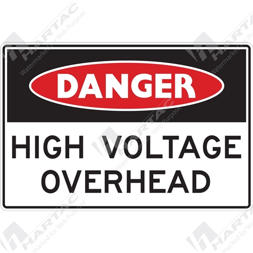 Danger Sign Electrical High Voltage Overhead