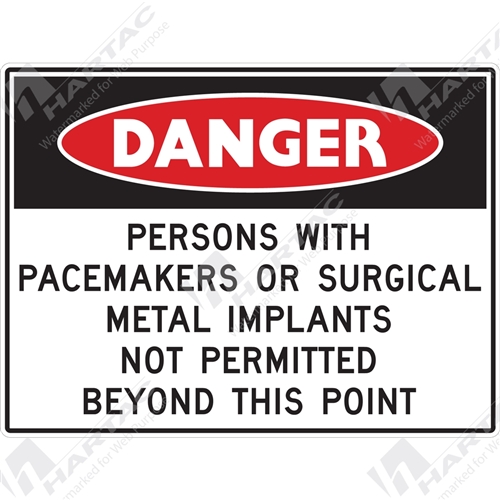 Danger Sign Electrical Persons w/ Pacemakers Or Surgical