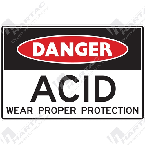 Danger Sign Hazardous Substance Acid Wear Proper Protection