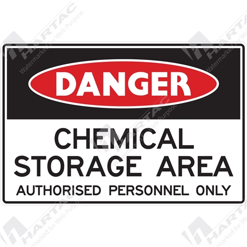 Danger Sign Hazardous Substance Chemical Storage Area Authorised Personnel Only