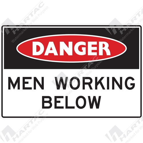 Danger Sign Mine Site Men Working Below