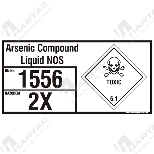 Hazchem Sign (EIP) Arsenic Compounds Liquid NOS