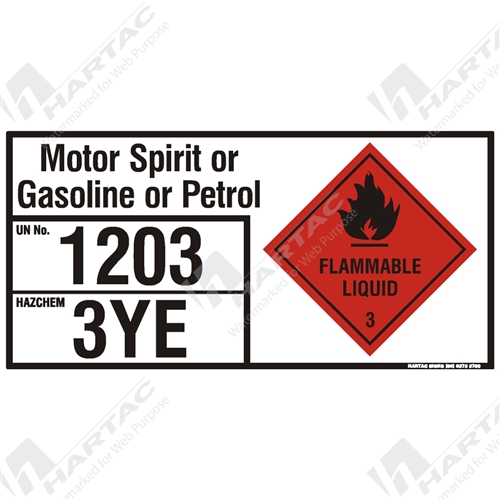 Hazchem Sign (EIP) Motor Spirit Or Gasoline Or Petrol