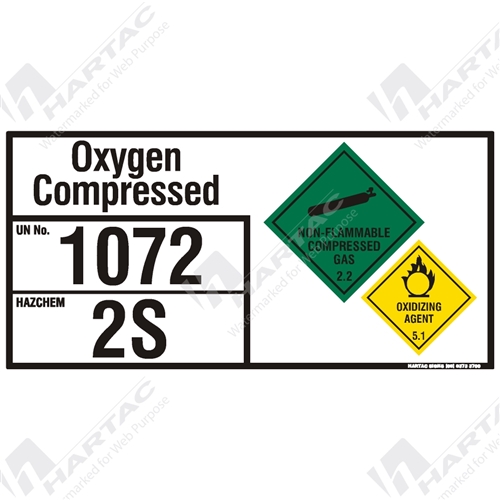 Hazchem Sign (EIP) Oxygen Compressed