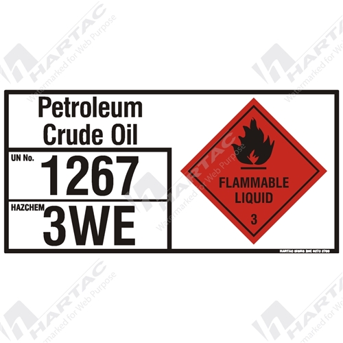 Hazchem Sign (EIP) Petroleum Crude Oil