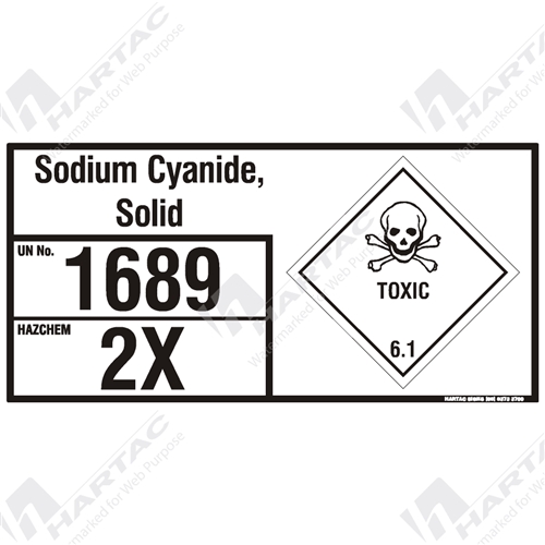 Hazchem Sign (EIP) Sodium Cyanide Solid