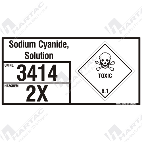 Hazchem Sign (EIP) Sodium Cyanide Solution