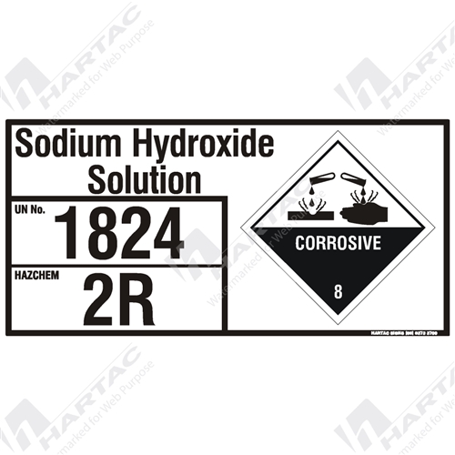 Hazchem Sign (EIP) Sodium Hydroxide Solution