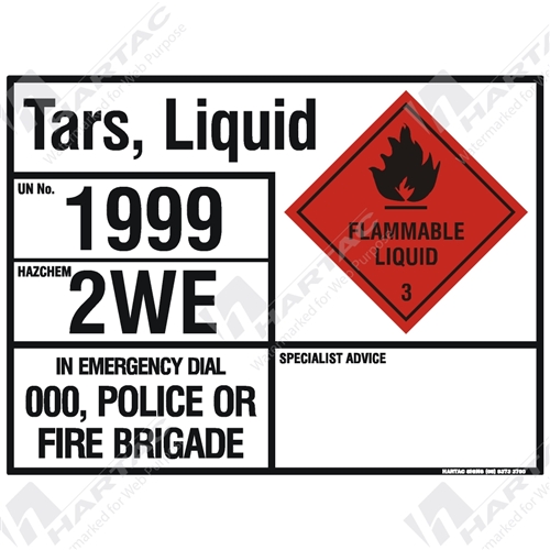Hazchem Sign (EIP) Tars Liquid