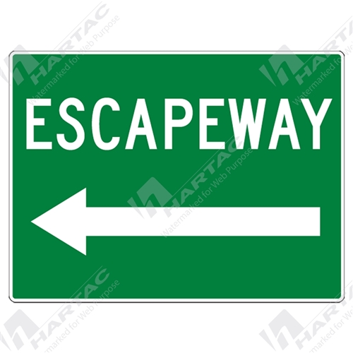 Emergency Info Sign Escapeway Left Arrow