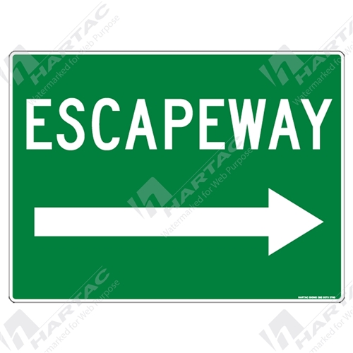 Emergency Info Sign Escapeway Right Arrow