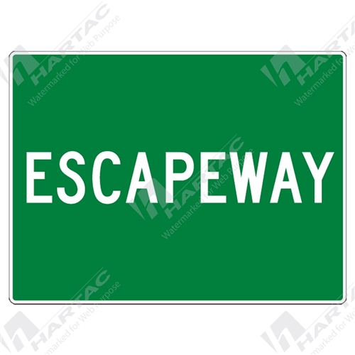 Emergency Info Sign Escapeway Text Only