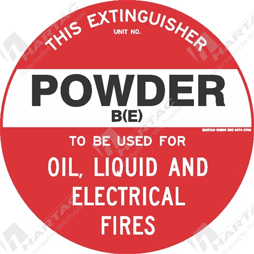Fire & Safety Sign "Powder B(E) Extinguisher"