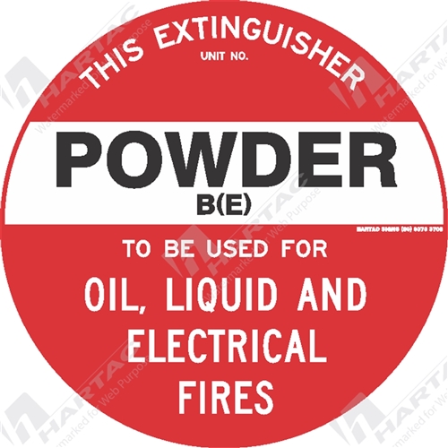 Fire Sign Powder B(E) Extinguisher
