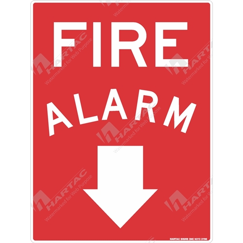 Fire Sign Fire Alarm w/ Down Arrow
