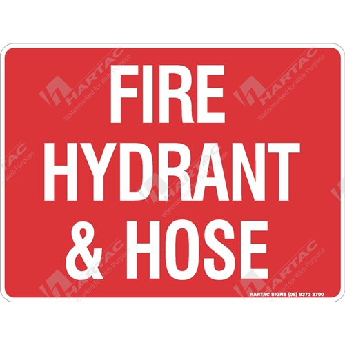 Fire Sign Fire Hydrant & Hose Text Only