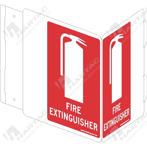 Fire Sign Fire Extinguisher Double Sided Fold and Clip