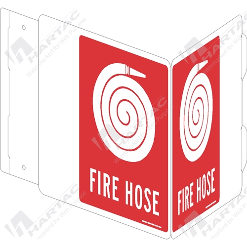 Fire Sign Fire Hose Double Sided Fold and Clip