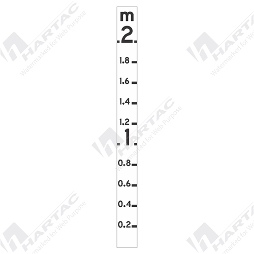 Depth Marker 0-2m Aluminium Reflective Class 1