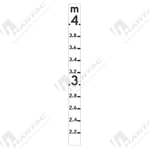 Depth Marker 2-4m Aluminium Reflective Class 1