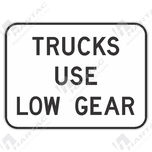 Trucks Use Low Gear Aluminium Reflective Class 1