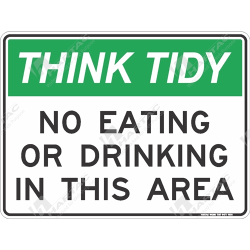 General Safety Sign House Keeping No Eating Or Drinking In This Area