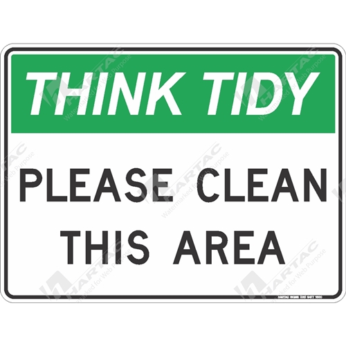 General Safety Sign House Keeping Please Clean This Area