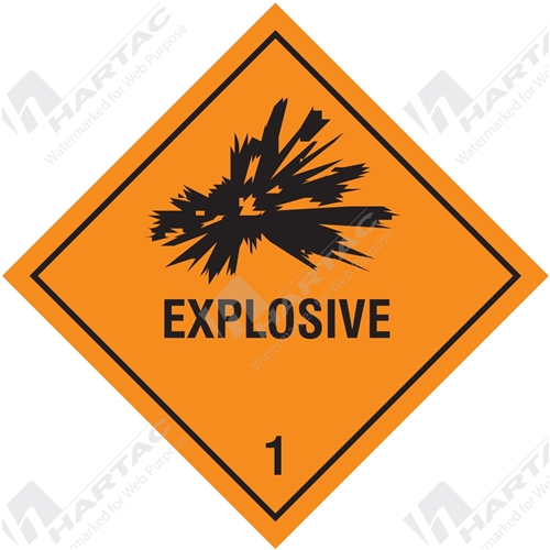 Hazardous Goods Labels & Placards - Hazchem Sign (HGL) Explosive 1 - Company Name - Hartac Australia