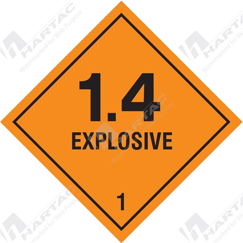 Hazardous Goods Labels & Placards - Hazchem Sign (HGL) 1.4 Explosive 1 - Company Name - Hartac ...