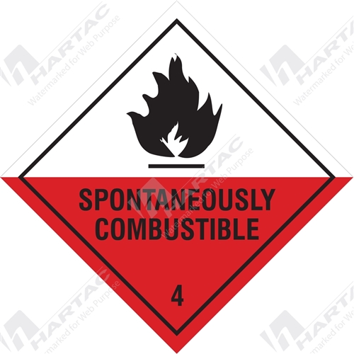 Hazchem Sign (HGL) Spontaneously Combustible 4