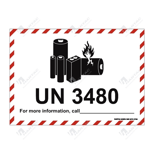 Hazardous Goods (HGL) Lithium Ion Battery Label UN 3480