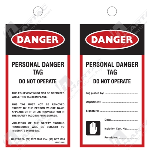 "Personal Danger" Tag