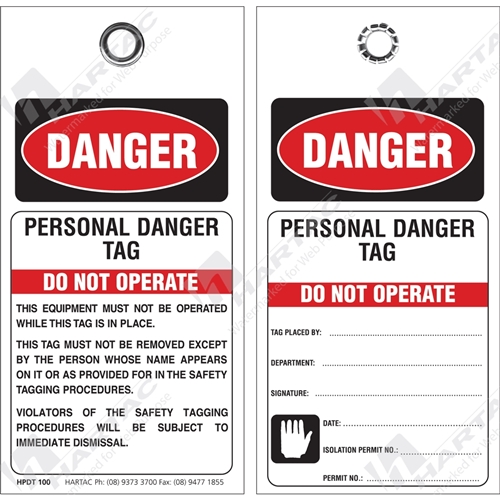 "Personal Danger" Tag