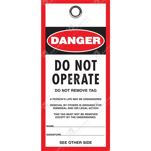 Danger Do Not Operate Tag