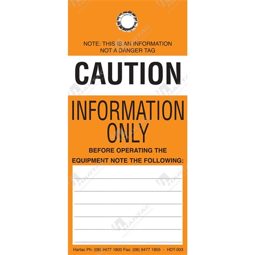 Caution Information Only/Repair Tag