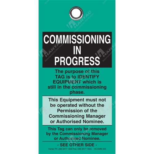 "Commissioning In Progress" Tag