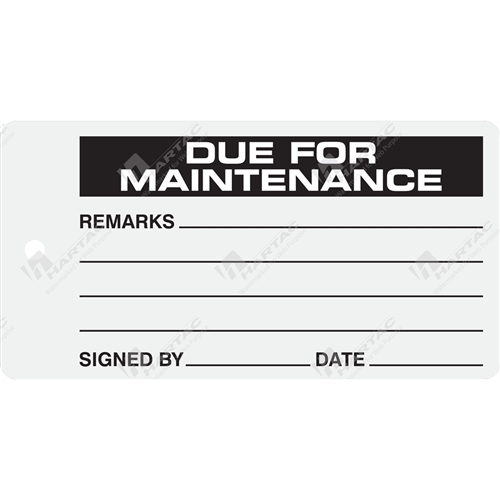 Due for Maintenance Tag