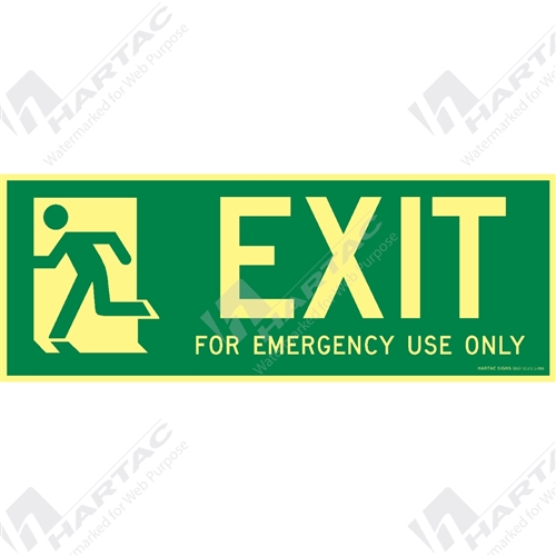 Marine Sign Directions Exit For Emergency Use Only + Running Man Left On Left 1