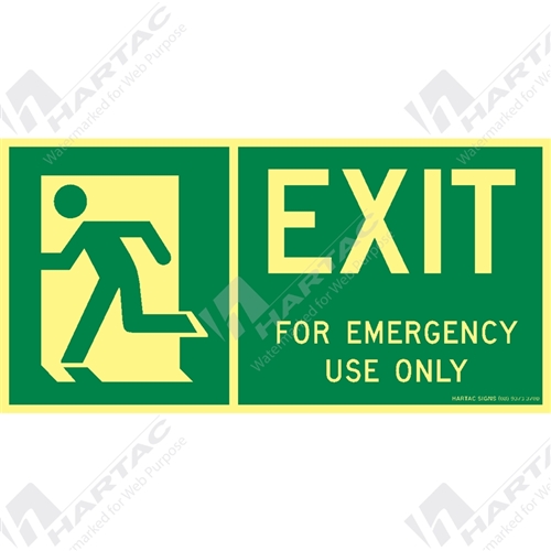 Marine Sign Directions Exit For Emergency Use Only + Running Man Left On Left 2