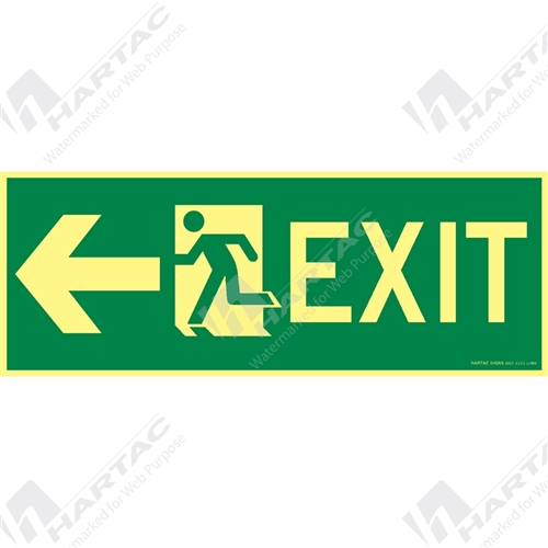 Marine Sign Directions Exit + Running Man w/ Arrow Left On Left