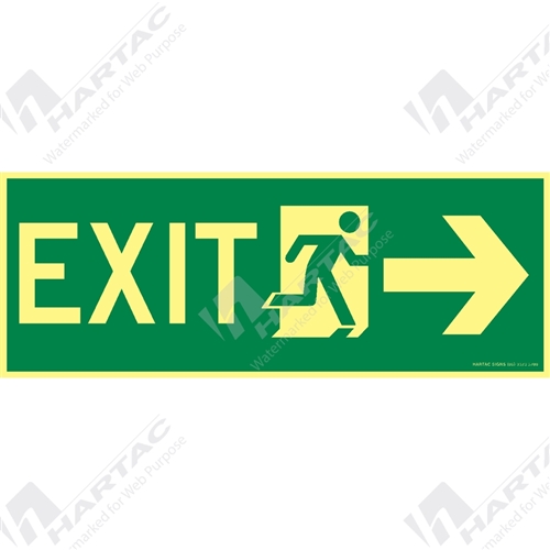 Marine Sign Directions Exit + Running Man w/ Arrow Right On Right
