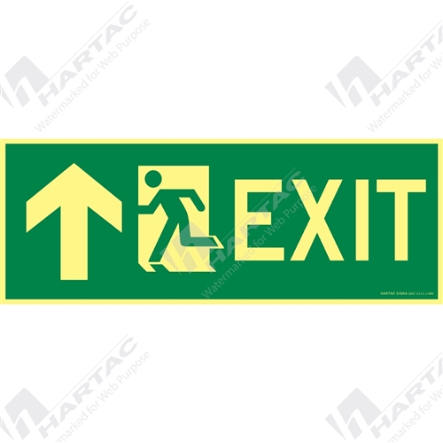 Marine Sign Directions Exit + Running Man w/ Arrow Up On Left