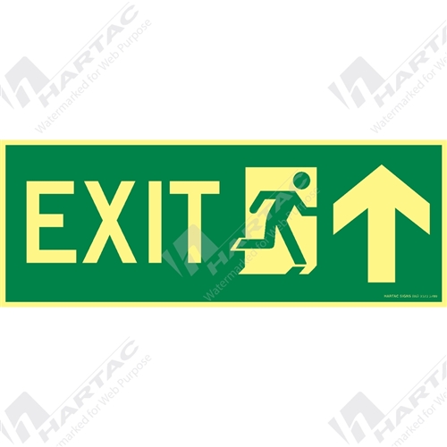 Marine Sign Directions Exit + Running Man w/ Arrow Up On Right