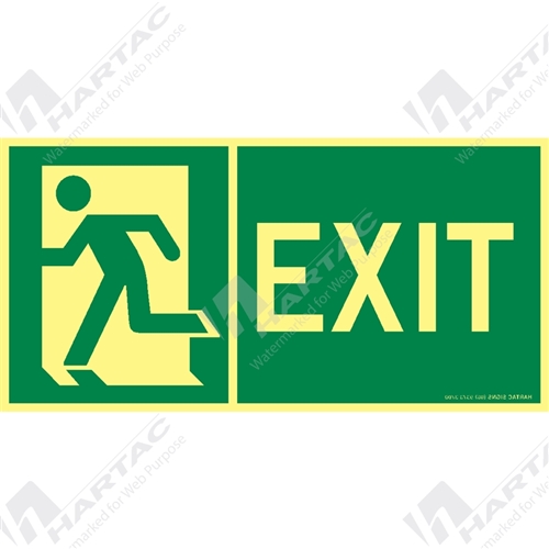 Marine Sign Directions Exit + Running Man Left On Left 2