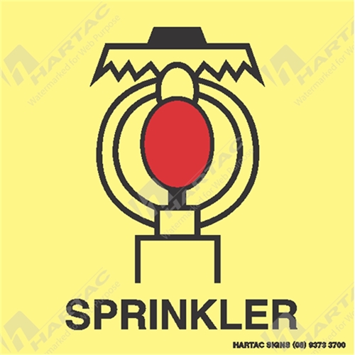 Marine Sign Fire Control Space Protected By Sprinkler