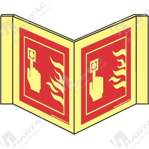 Marine Sign Fire Equipment Fire Alarm Picto Double Sided Fold And Clip